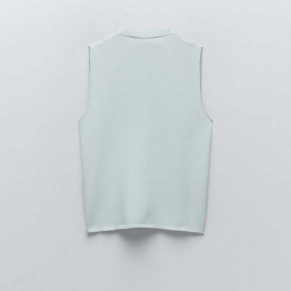 NWT Zara V-Neck Knit Vest with Pockets - Picture 3 of 10